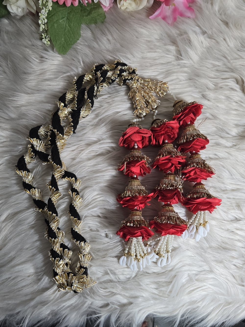Beautiful Heavy Desi Paranda With Rose Detail